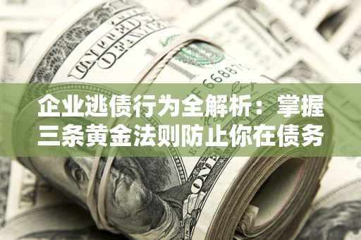 武汉企业逃债行为全解析：掌握三条黄金法则防止你在债务乱局中“踩雷”
